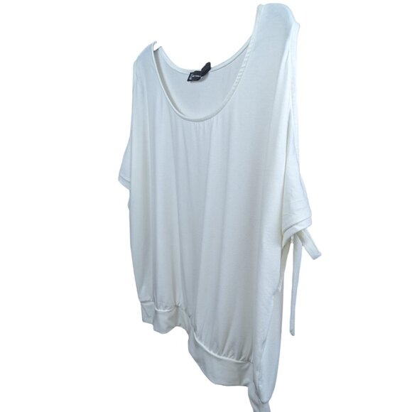 New York & Co Blouse Short-Sleeve Cold Shoulder Tie Knot Women's XXL Shirt - Picture 2 of 11